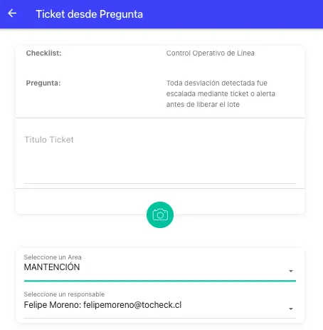 Formulario Ticket desde Pregunta