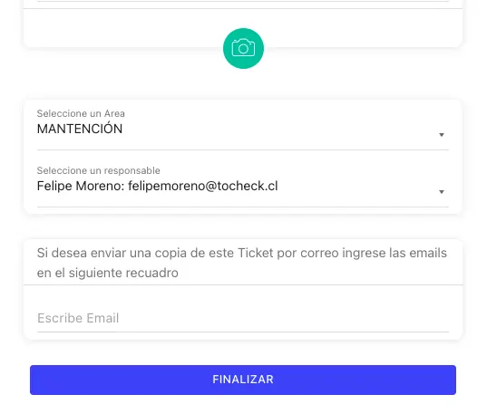 Asignación de área, responsable y cierre del ticket